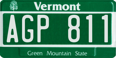 VT license plate AGP811