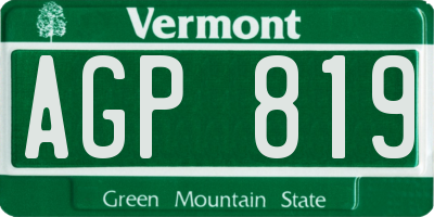 VT license plate AGP819