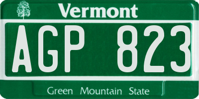 VT license plate AGP823