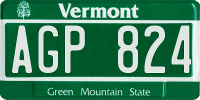 VT license plate AGP824