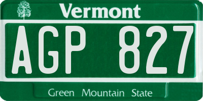 VT license plate AGP827