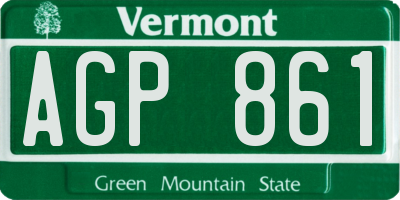 VT license plate AGP861