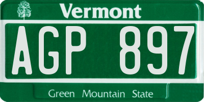 VT license plate AGP897