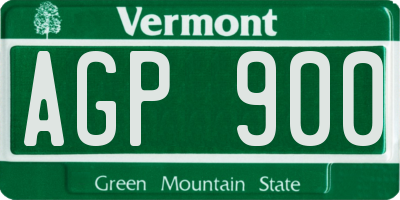 VT license plate AGP900