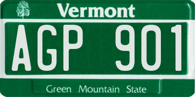 VT license plate AGP901