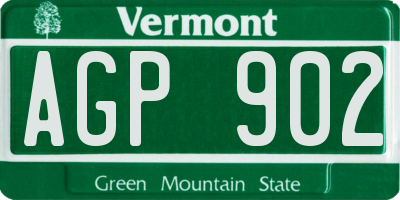 VT license plate AGP902