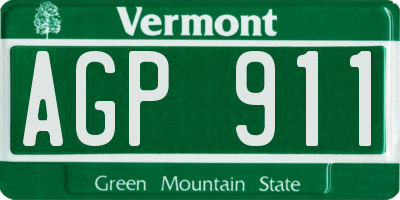 VT license plate AGP911