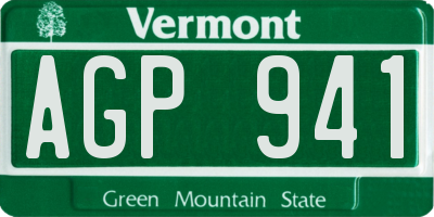 VT license plate AGP941
