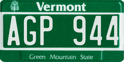 VT license plate AGP944