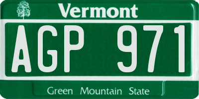VT license plate AGP971