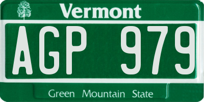 VT license plate AGP979