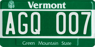 VT license plate AGQ007
