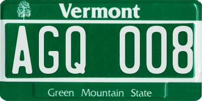 VT license plate AGQ008