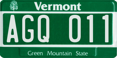 VT license plate AGQ011
