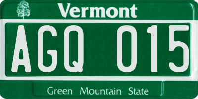 VT license plate AGQ015
