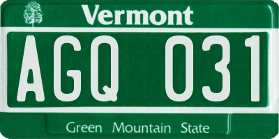VT license plate AGQ031