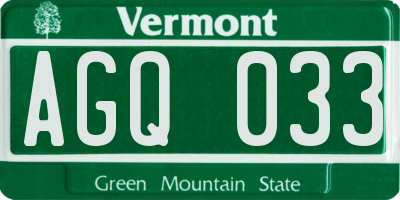 VT license plate AGQ033