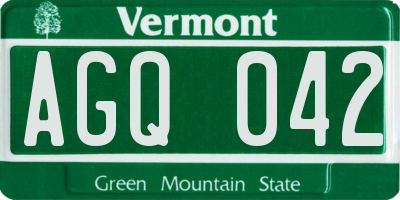 VT license plate AGQ042