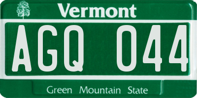 VT license plate AGQ044