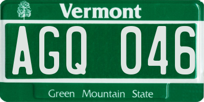 VT license plate AGQ046