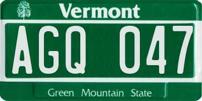 VT license plate AGQ047