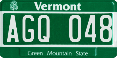 VT license plate AGQ048