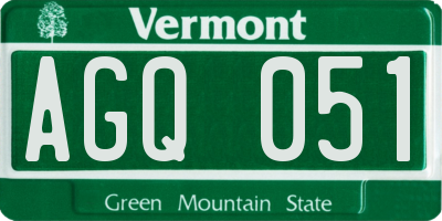 VT license plate AGQ051