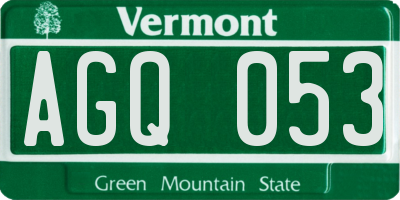 VT license plate AGQ053