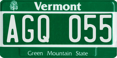 VT license plate AGQ055