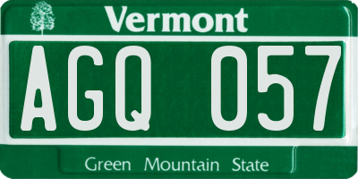 VT license plate AGQ057