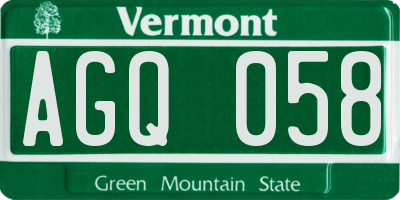 VT license plate AGQ058