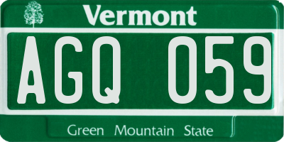 VT license plate AGQ059