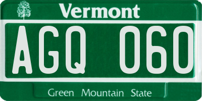 VT license plate AGQ060
