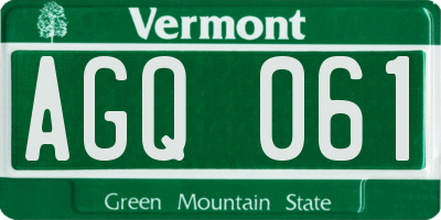 VT license plate AGQ061