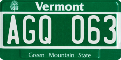 VT license plate AGQ063
