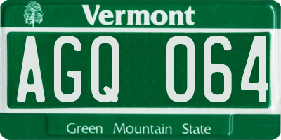 VT license plate AGQ064