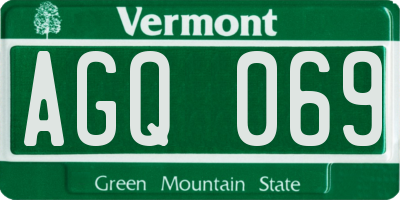 VT license plate AGQ069