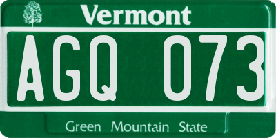 VT license plate AGQ073