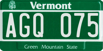 VT license plate AGQ075