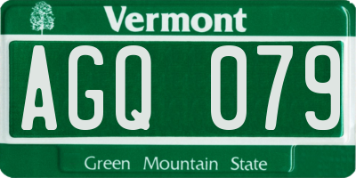 VT license plate AGQ079