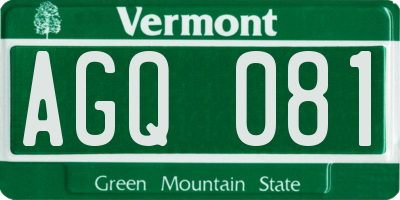 VT license plate AGQ081