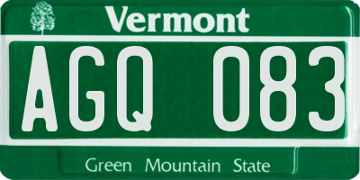 VT license plate AGQ083