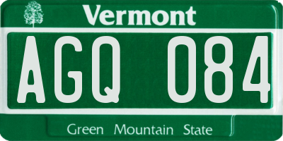 VT license plate AGQ084