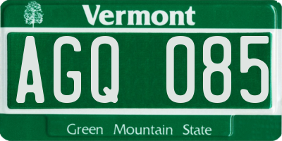 VT license plate AGQ085