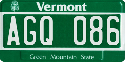 VT license plate AGQ086