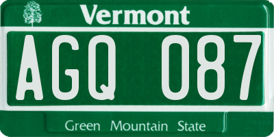 VT license plate AGQ087