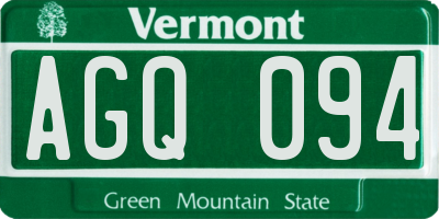 VT license plate AGQ094