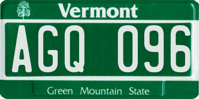 VT license plate AGQ096