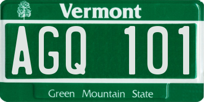 VT license plate AGQ101