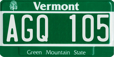 VT license plate AGQ105